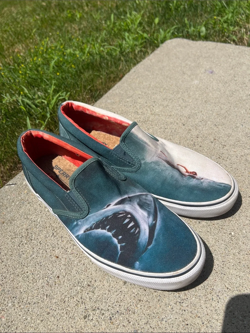 Sperry Topsider Jaws Graphic Slip-On Boat Shoe Sneakers Men’s Size 9M